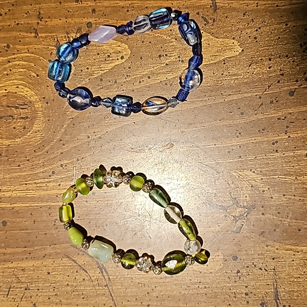 Kids costume bracelets bundle of 2 green and blue